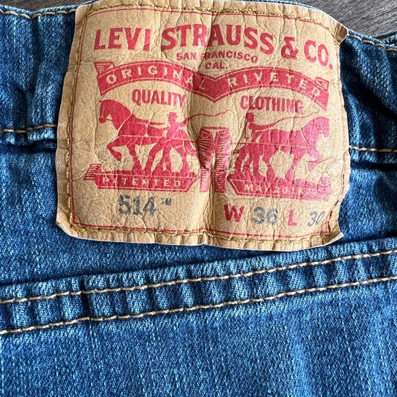 Levi's 514 Jeans Mens 36x29-measured Medium Wash Straight Stretch American Denim - Picture 4 of 16